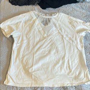 Elegant White Lace Trim Women's Top